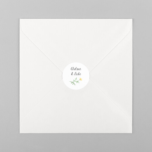 Wedding Envelope Stickers Floral frame White - View 2