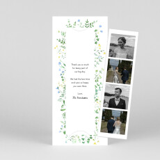 Wedding Thank You Cards Floral frame (bookmark) white