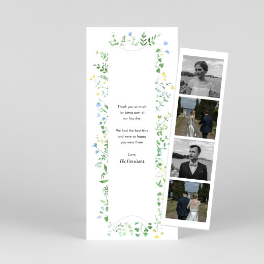 Wedding Thank You Cards Floral frame (bookmark) white - View 1