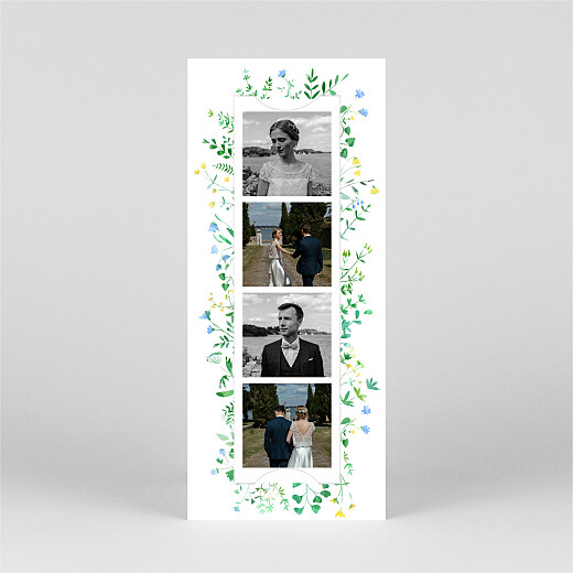Wedding Thank You Cards Floral frame (bookmark) white - View 2