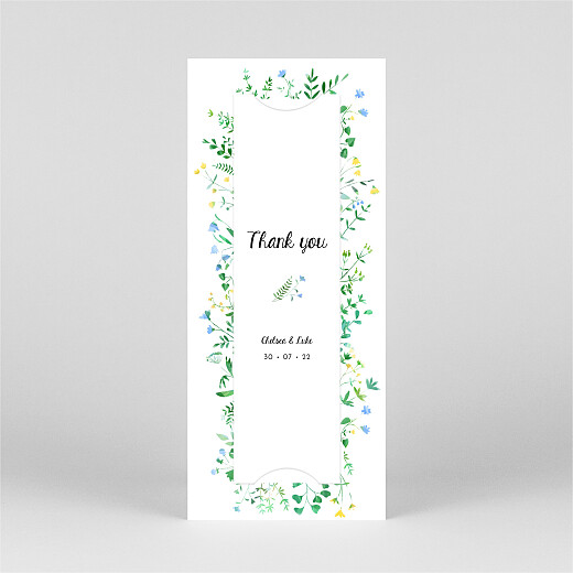 Wedding Thank You Cards Floral frame (bookmark) white - View 3