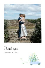 Wedding Thank You Cards Floral frame White