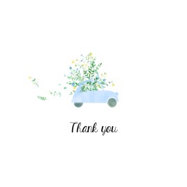 Wedding Thank You Cards Floral frame (4 pages) white