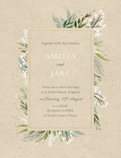 Wedding Invitations Everlasting Love (portrait) beige - Front
