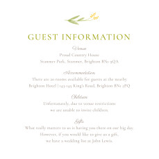 Guest Information Cards Everlasting Love White