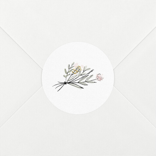 Wedding Envelope Stickers Lovely Newlyweds White - View 1