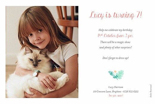 Kids Party Invitations Into the wild White - Back