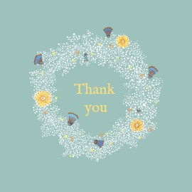 Baby Thank You Cards Baby's Breath (4 pages) Blue Green