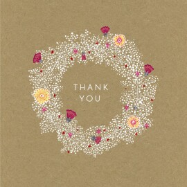 Baby Thank You Cards Baby's Breath (4 pages) Kraft Pink