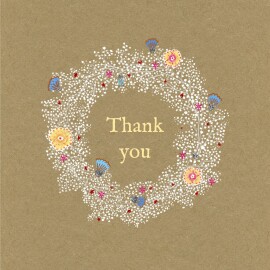 Baby Thank You Cards Baby's Breath (4 pages) Kraft Blue
