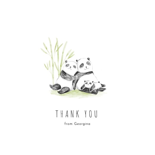 Baby Thank You Cards Panda Family White - Page 1