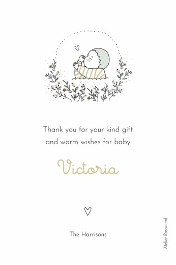 Baby Thank You Cards Lovely baby White - Front