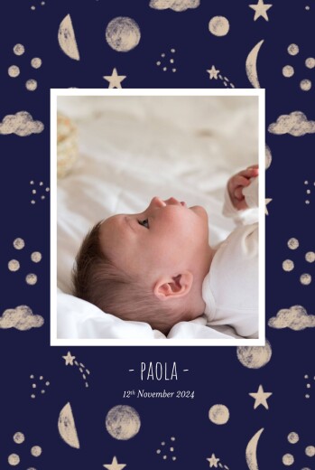 Baby Announcements Cosmos (4 pages) Portrait Midnight Blue - Page 1