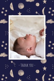 Baby Thank You Cards Cosmos (4 pages) Portrait Midnight Blue