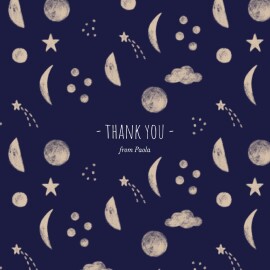 Baby Thank You Cards Cosmos (4 pages) Midnight Blue