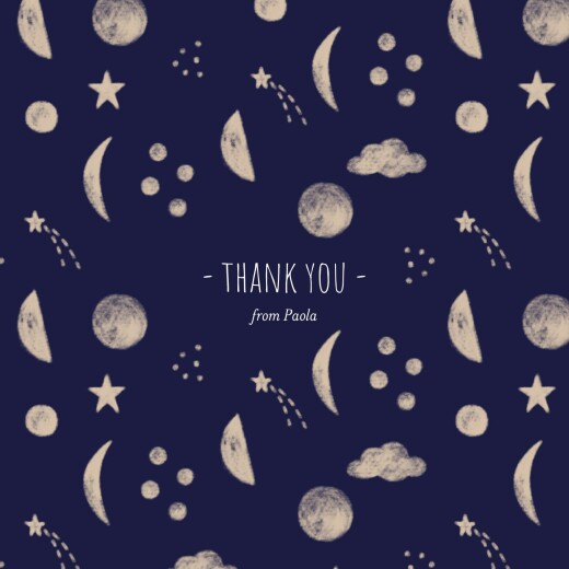 Baby Thank You Cards Cosmos (4 pages) Midnight Blue - Page 1
