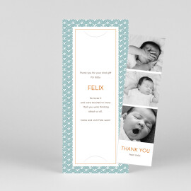 Baby Thank You Cards Pattern (Bookmark) turquoise