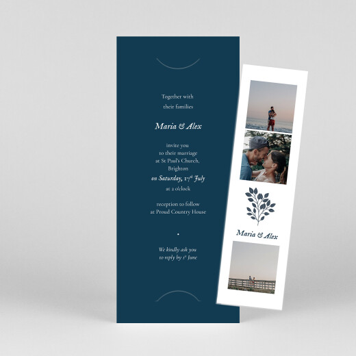 Wedding Invitations Verdure bouquet (Bookmark) Blue - View 1
