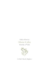 Wedding Order of Service Booklet Covers Verdure Bouquet Green