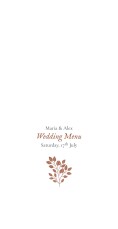 Wedding Menus Verdure Bouquet Red
