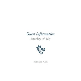 Guest Information Cards Verdure bouquet Blue