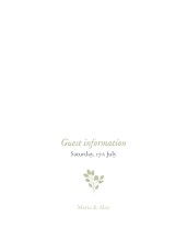 Guest Information Cards Verdure bouquet Toscane