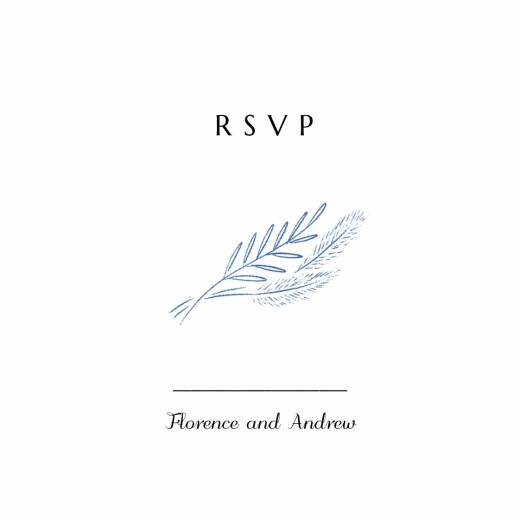 RSVP Cards Delicate Greenery (Portrait) Blue - Front