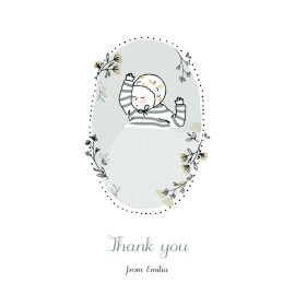 Baby Thank You Cards Sweet dreams (4 pages) Blue