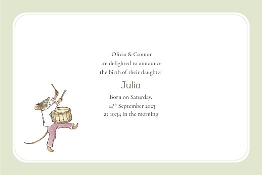 Baby Announcements Ernest and Célestine I (Landscape) Green - Page 3