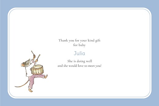 Baby Thank You Cards Ernest and Célestine I (Landscape) Blue - Page 3