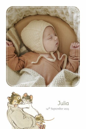 Baby Announcements Ernest and Celestine I (Portrait) White - Page 1
