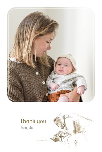 Baby Thank You Cards Ernest et Célestine II (portrait) Beige - Page 1