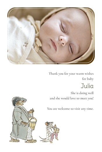 Baby Thank You Cards Ernest and Celestine I (Portrait) White - Page 3