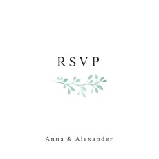 RSVP Cards Watercolour Crown (Square) White