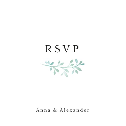 RSVP Cards Watercolour Crown (Square) White - Front