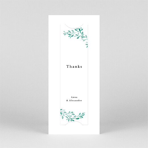 Wedding Thank You Cards Watercolour Crown (Bookmark) White - View 3