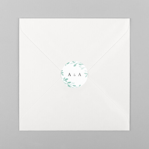 Wedding Envelope Stickers Watercolour Crown White - View 2