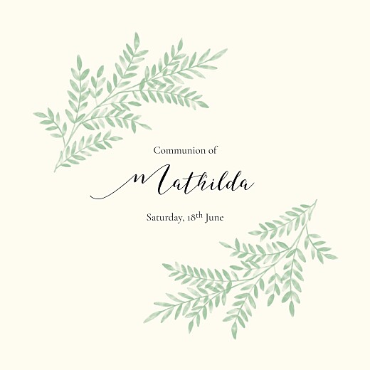 Communion Invitations Sweet melody Green - Front