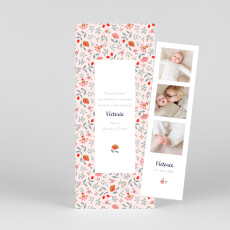 Baby Announcements Flora (bookmark) Pink