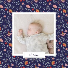 Baby Announcements Flora (4 pages) Midnight blue