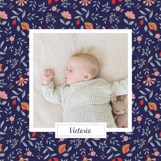Baby Announcements Flora (4 pages) Midnight blue - Page 1