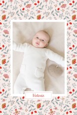 Baby Thank You Cards Flora (4 pages) Portrait Pink