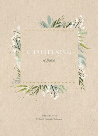 Christening Order of Service Booklets Cover Everlasting Love Beige