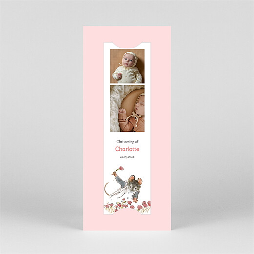 Christening Invitations Ernest and Célestine (bookmark) Pink - View 2