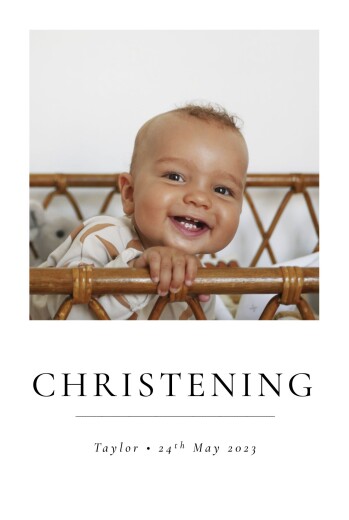 Christening Invitations Precious Moments (Portrait) White - Front
