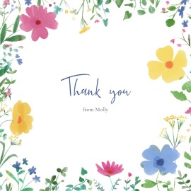 Baby Thank You Cards Floral Frame (4 pages) Multicolor