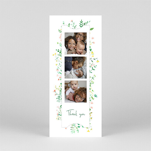 Baby Thank You Cards Floral Frame (Bookmark) Pink - View 2