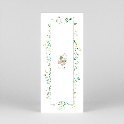 Baby Thank You Cards Floral Frame (Bookmark) Pink - View 3