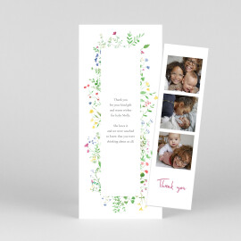 Baby Thank You Cards Floral Frame (Bookmark) multicolored