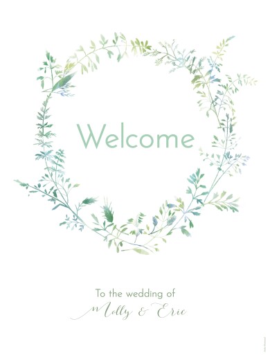 Wedding Signs Country Meadow Green - Front